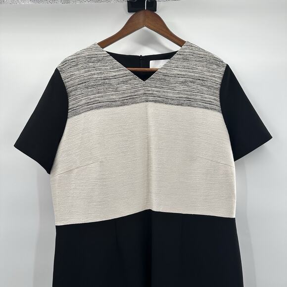 BOSS Hugo Boss Dress Womens 14 Dapena V-Neck Colorblock Sheath Career Capsule - Picture 2 of 12